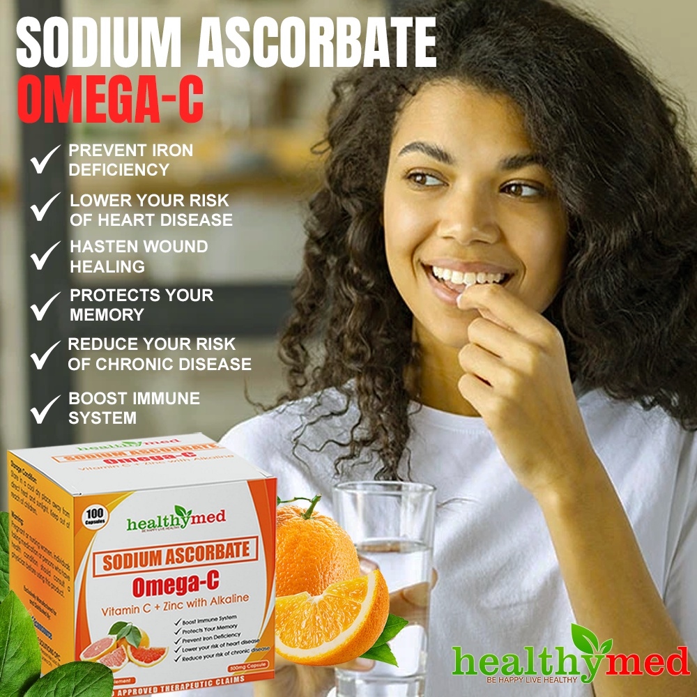 Healthymed Sodium Ascorbate Omega C Vitamin C + Zinc with Alkaline