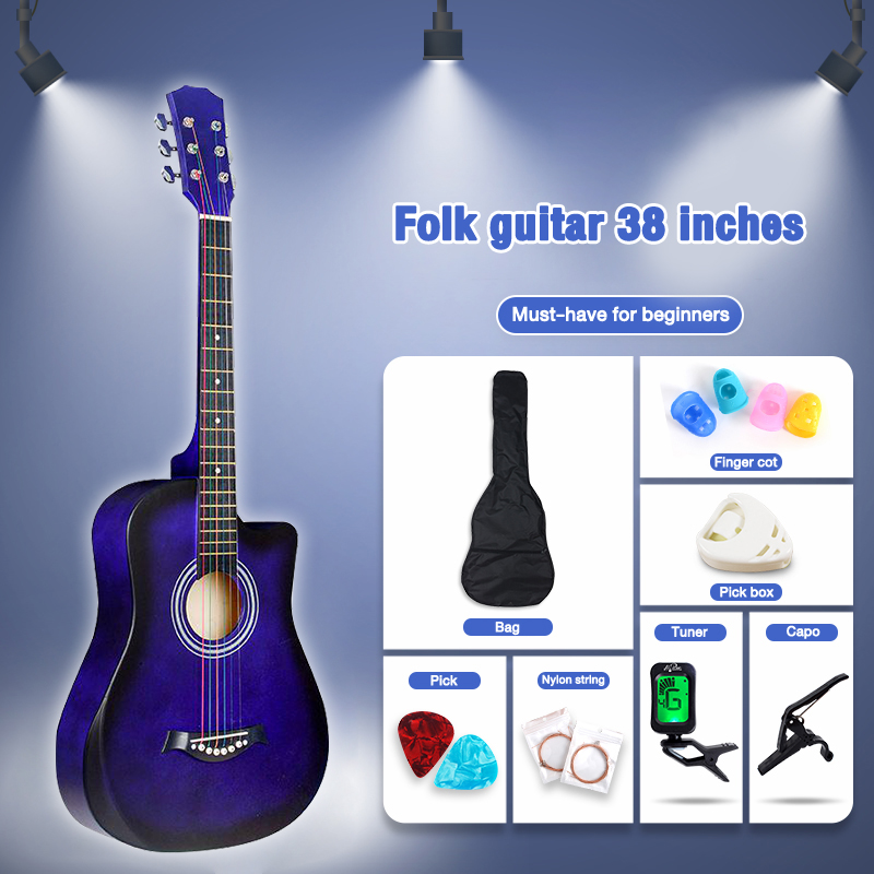 Minsine 38 Inch Beginners Practice Students Guitar Acoustic Guitar 38