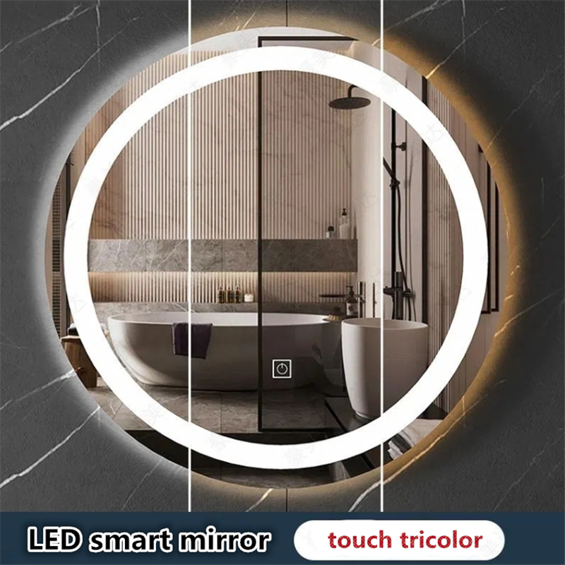 Smart wallmounted bathroom mirror with light waterproof explosion