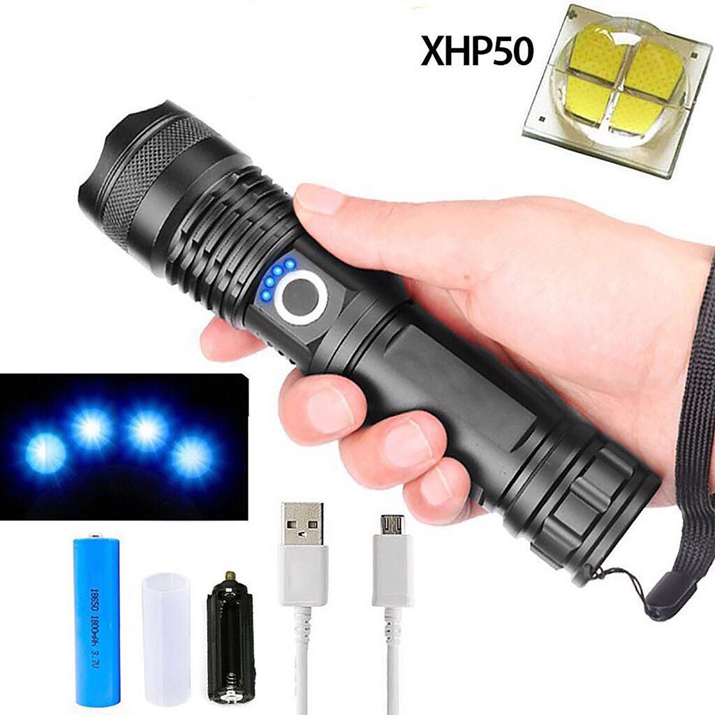 20W Solar LED Work Light Flashlight Outdoor Torch COB USB Rechargeable Lamp ACE 