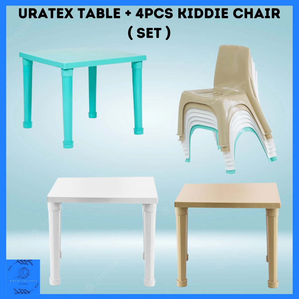 4PCS Uratex Kiddie Chair & Uratex Table / Set Table and Chair Lazada PH