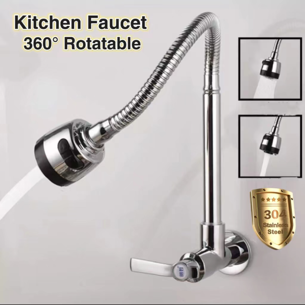 XOXO Kitchen Faucets 360 degree rotating single cold wall tap basin sink  wall mounted faucet cold faucet Single Cold Water Tap - Price history &  Review