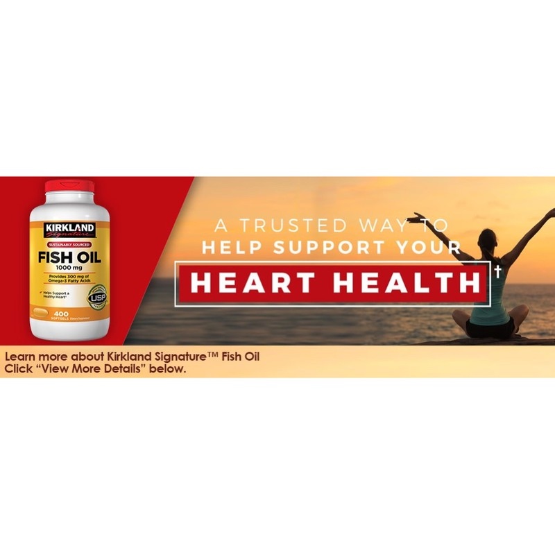 Kirkland Fish Oil 1000mg 400 Softgels Kirkland Signature Omega3