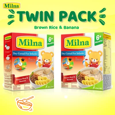 MILNA Baby Cereals Twinpack Brown Rice and Banana 120G (2x120g) - Get 10% off