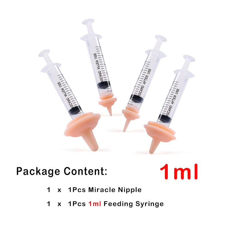 1/3/5/10ml Kitten Nipple Feeder Pet Feeding Syringe with Miracle Nipple