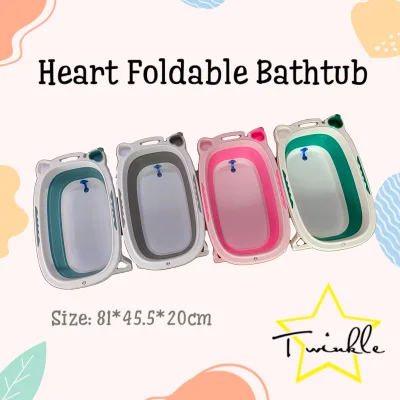 Twinkle Foldable Expandable Baby Toddler Bath Tub Heart
