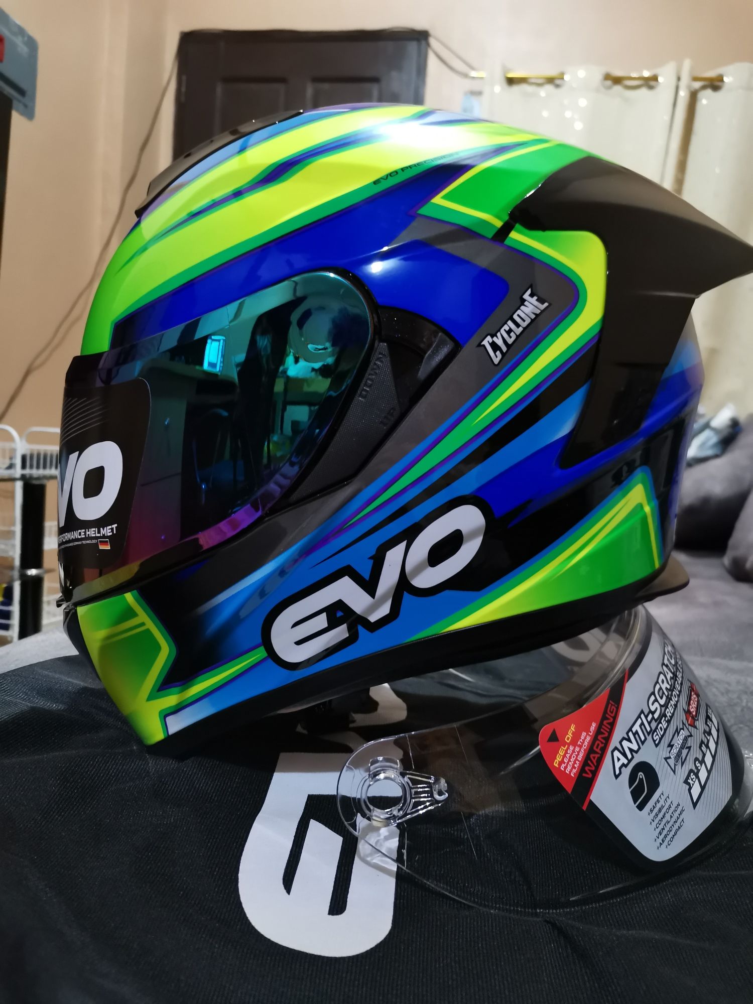 Evo Gt Pro Cyclone Yellow Full Face Dual Visor Helmet Lazada Ph