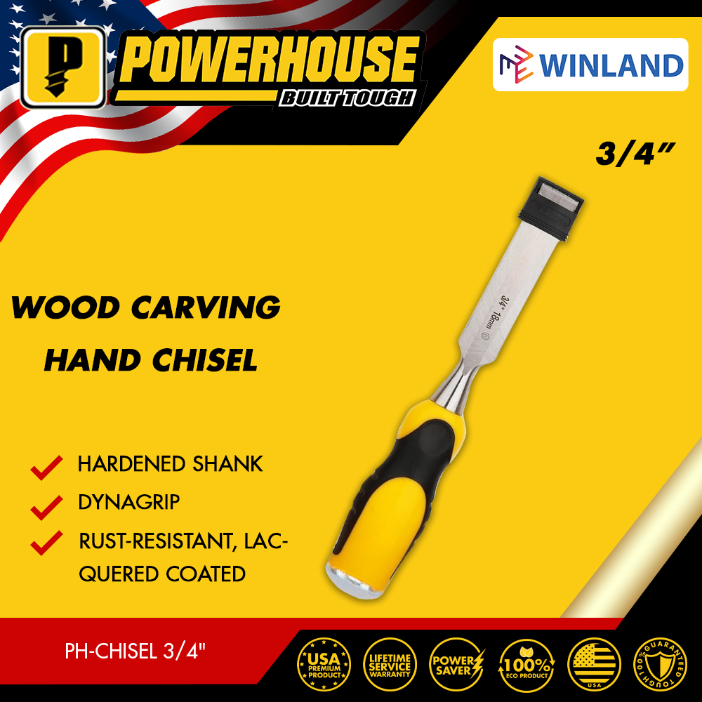 POWERHOUSE by Winland Wood Carving Hand Chisel (DYNAGRIP) 6 | 10 | 12 ...