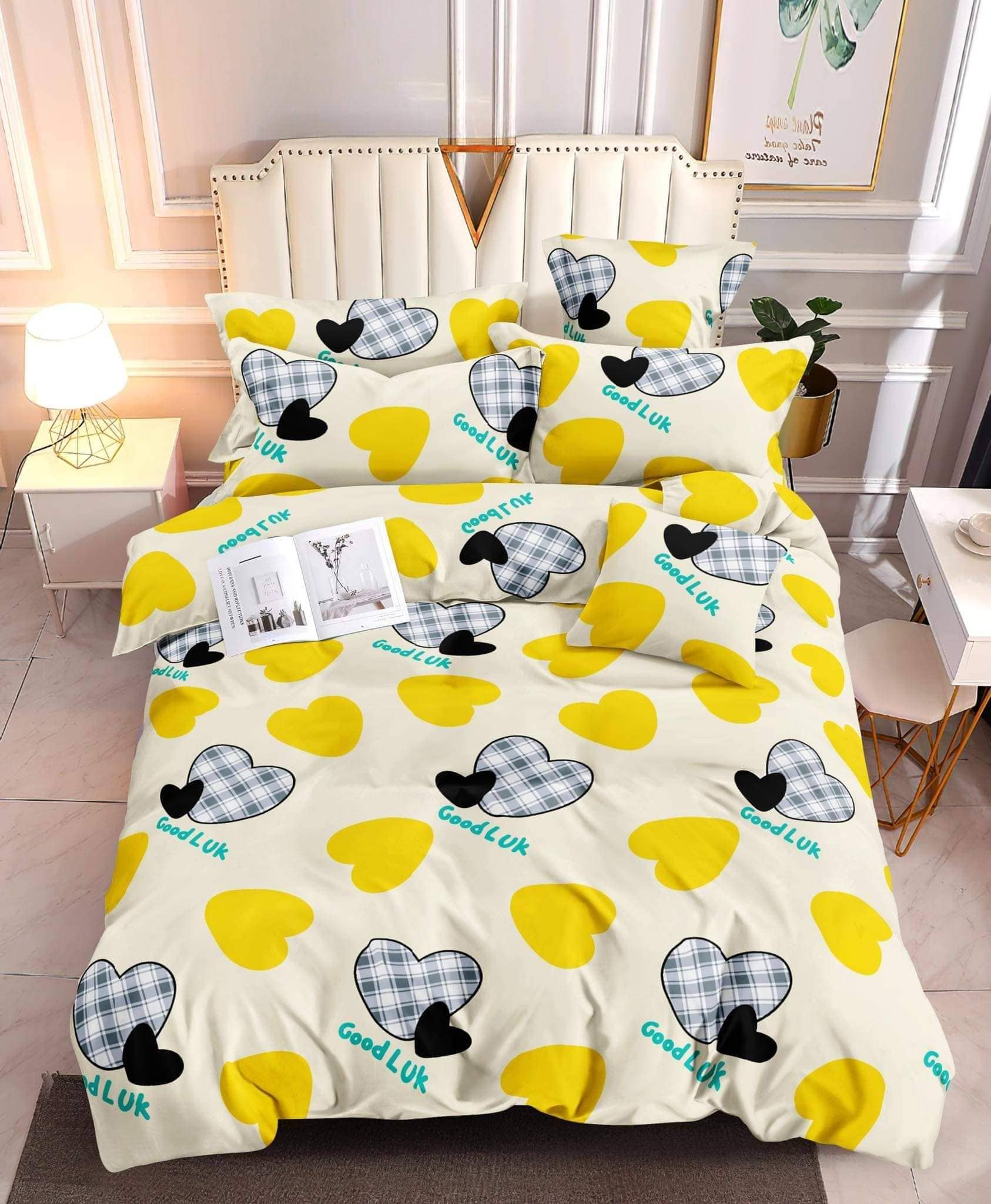 37 Inh Laba Land Xxx Video - RJO YELLOW HEART CANADIAN BED SHEET, KUMOT , PILLOWCASE , KURTINA , RING  CURTAIN , BABY CRIB, PER YARD | Lazada PH