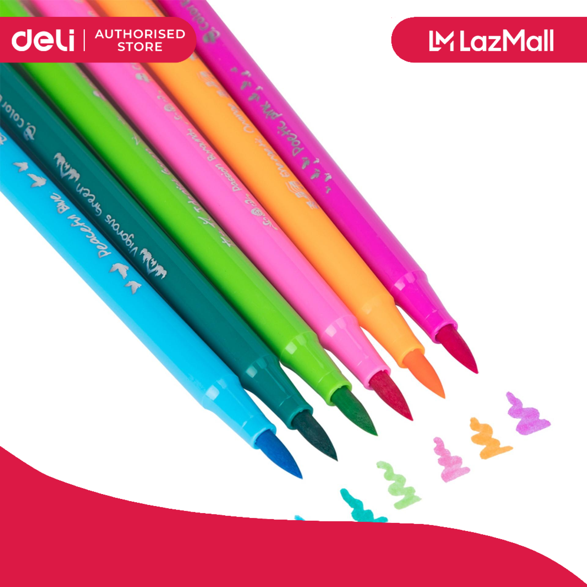 Deli 12/24 Colors Watercolor Pen Good Felt Tip Pen Drawing Children DI –  AOOKMIYA