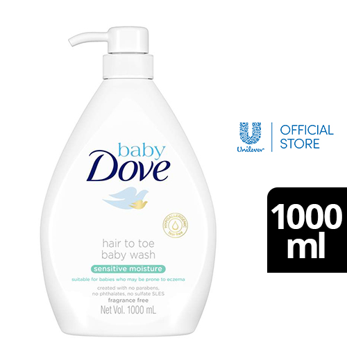 Baby Dove Hair to Toe Wash Sensitive Moisture 1L for Sensitive Skin