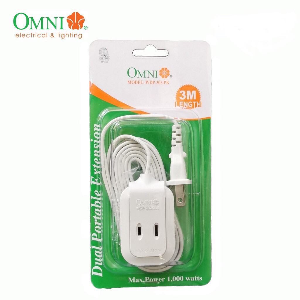Omni Dual Portable Extension Cord Set 3 OR 4 Meter Extension Wire