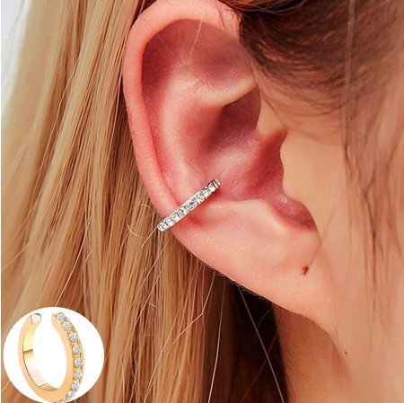 1Pc Non Pierced Crystal Ear Cuffs for Women Fake Earrings Clip on Earrings Helix Piercing Nose Ring Fake Piercing Earing Cuff