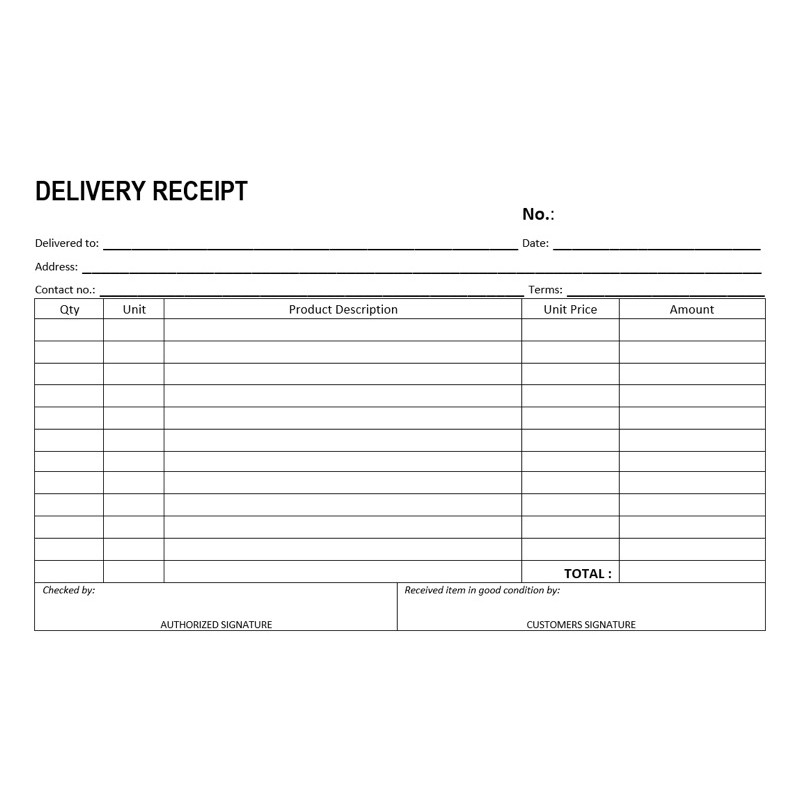 BIG SIZE CARBONIZED GENERIC RECEIPTS / Delivery Receipt / Sales Invoice ...