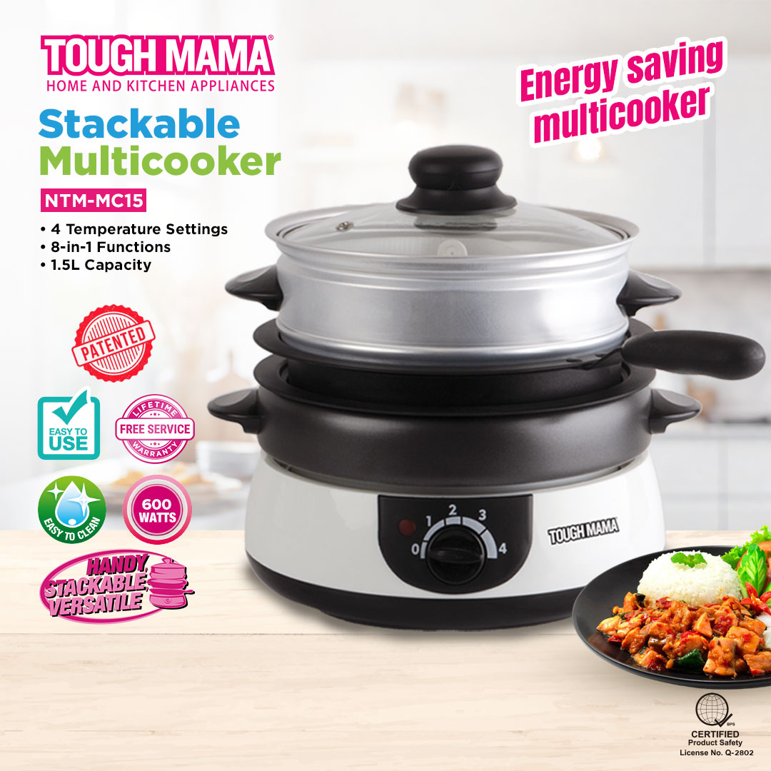 Tough Mama NTM-MC15 Stackable 8in1 Multicooker Non-stick Pans