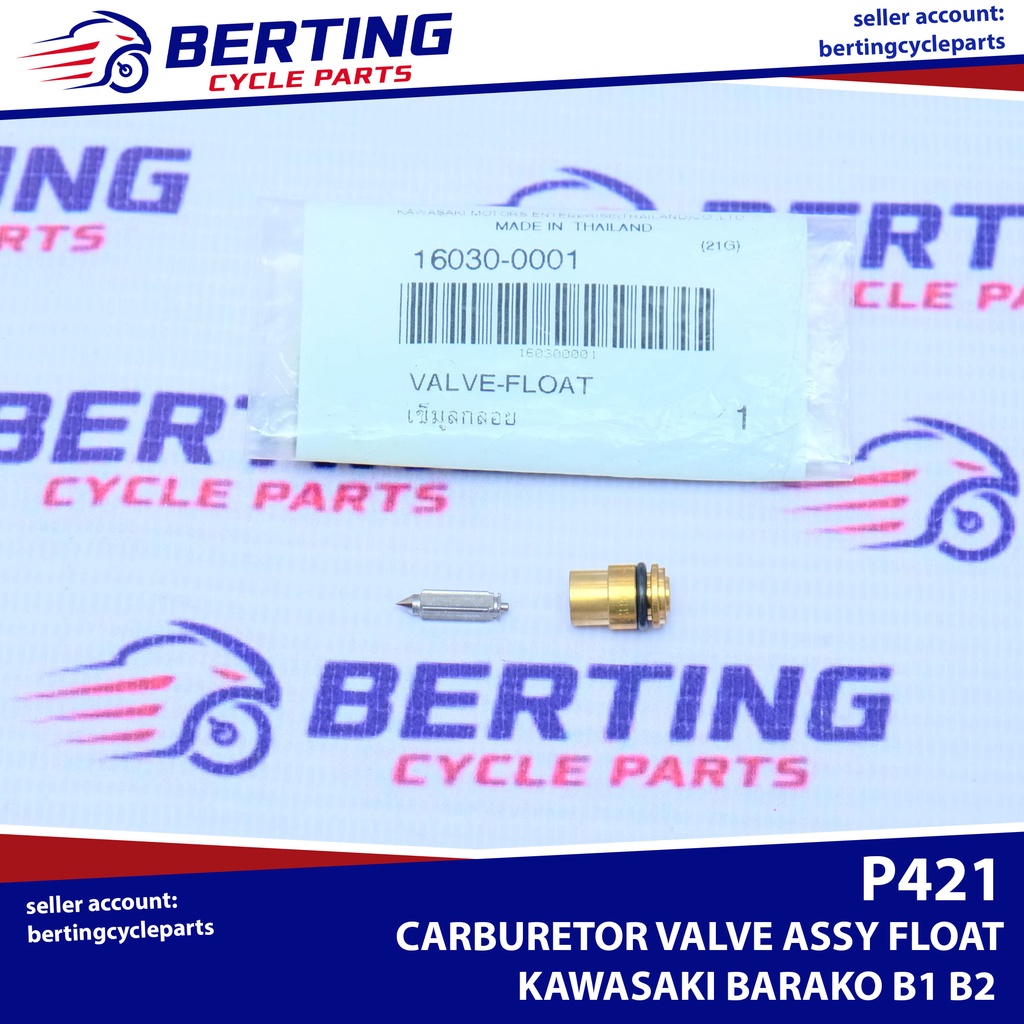 CARBURETOR VALVE ASSY FLOAT Kawasaki Barako B1 B2 Genuine 160300001