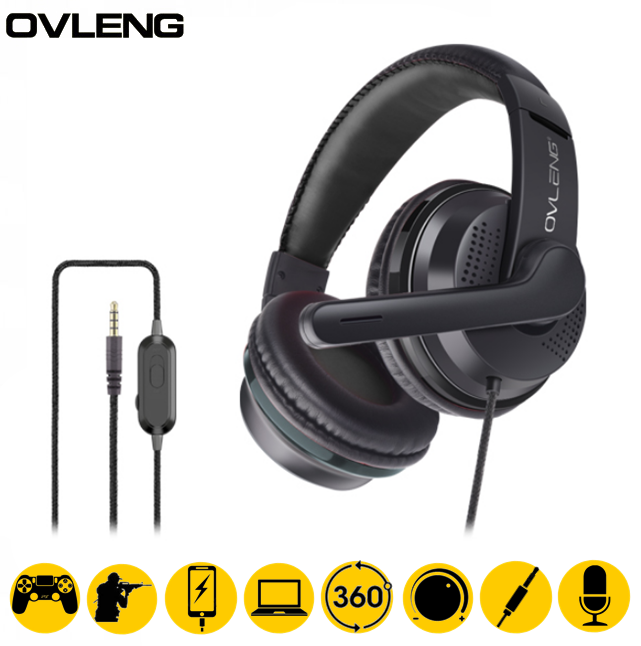 OVLENG P6 Stereo Gaming Headphone Headset Earphone with Volume