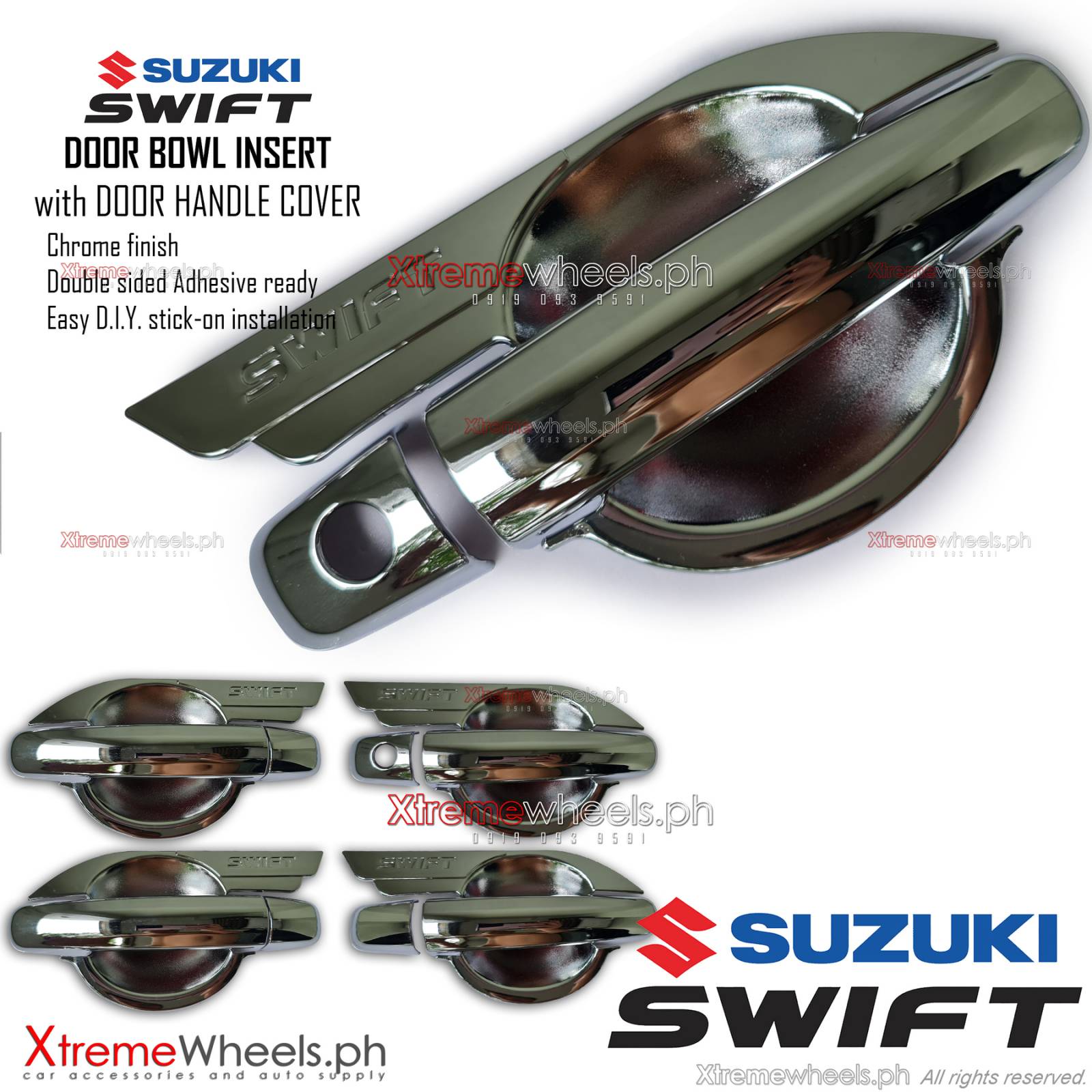 Suzuki Swift 2012-2020 Chrome Door Handle and Bowl Protector