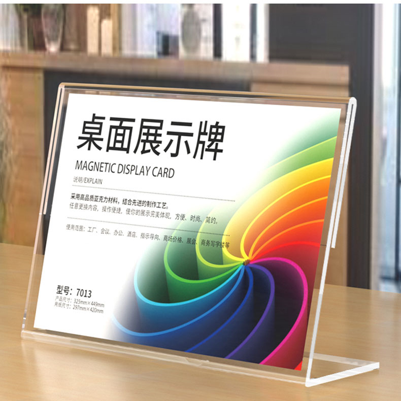 5pcs Price tag Price display board Poster Menu Holder Perspex Leaflet