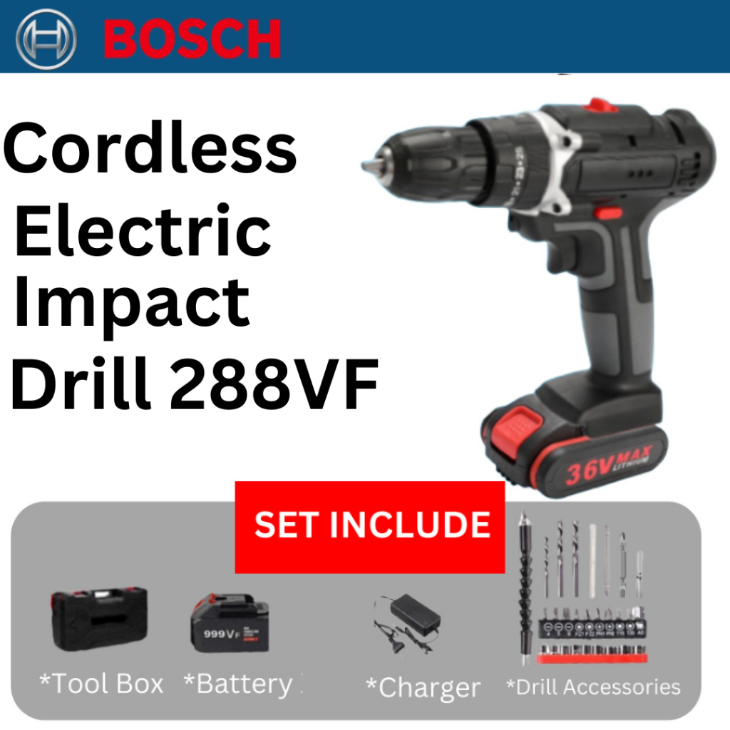 BOSCH 288VF Cordless Drill Hand Drill Set Li-on Battery Electric Drill ...