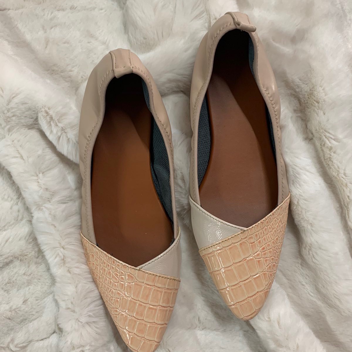 Nude pointed doll shoes with relax 