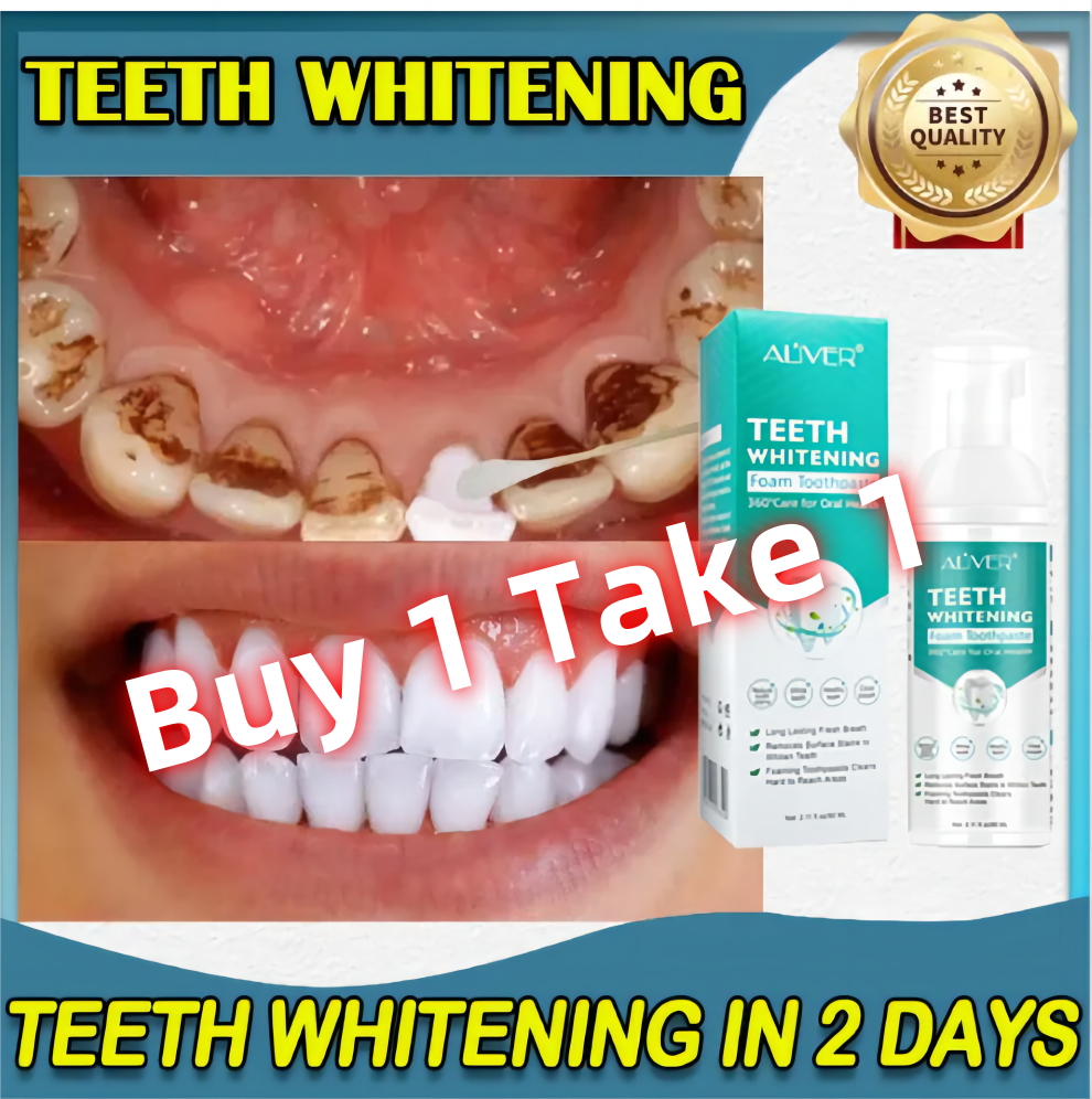 （Buy 1 Take 1）ALIVER Teeth Whitening Mousse Cleansing Teeth Toothpaste ...