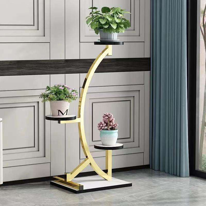 Nordic style flower stand living room indoor iron art shelf simple