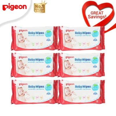 Pigeon Baby Wipes 82s Pack of 6