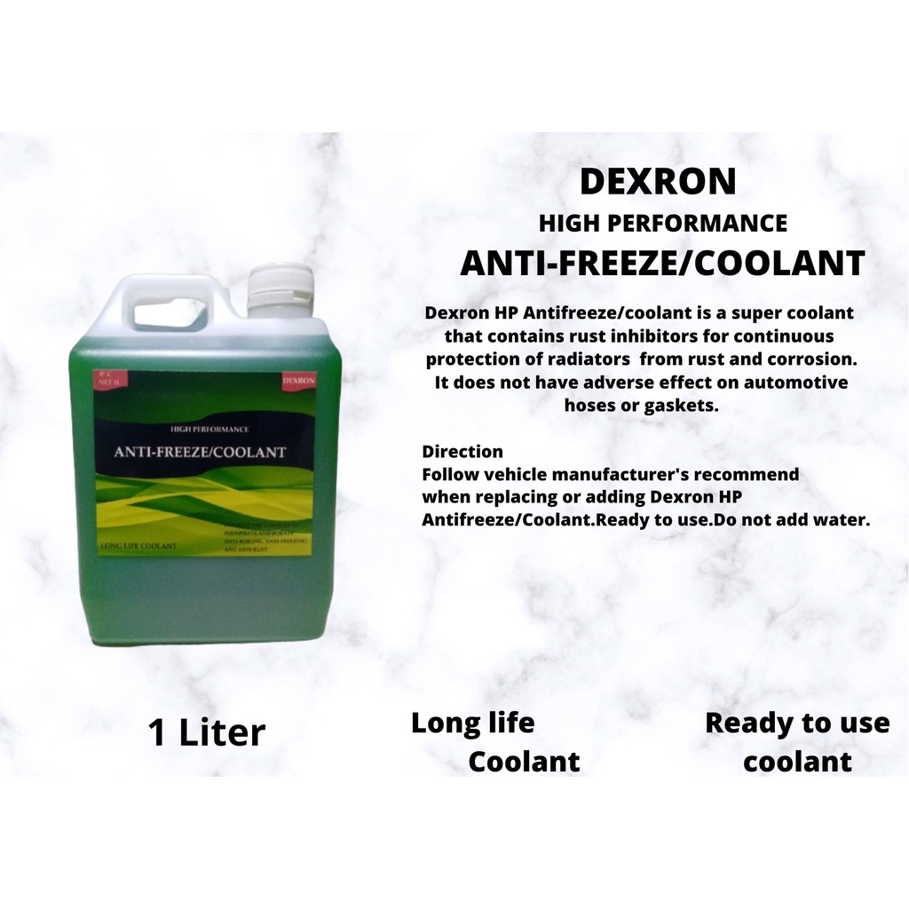 DEXRON HIGH PERFORMANCE ANTIFREEZE COOLANT (GREEN) 1 LITER (READY TO ...