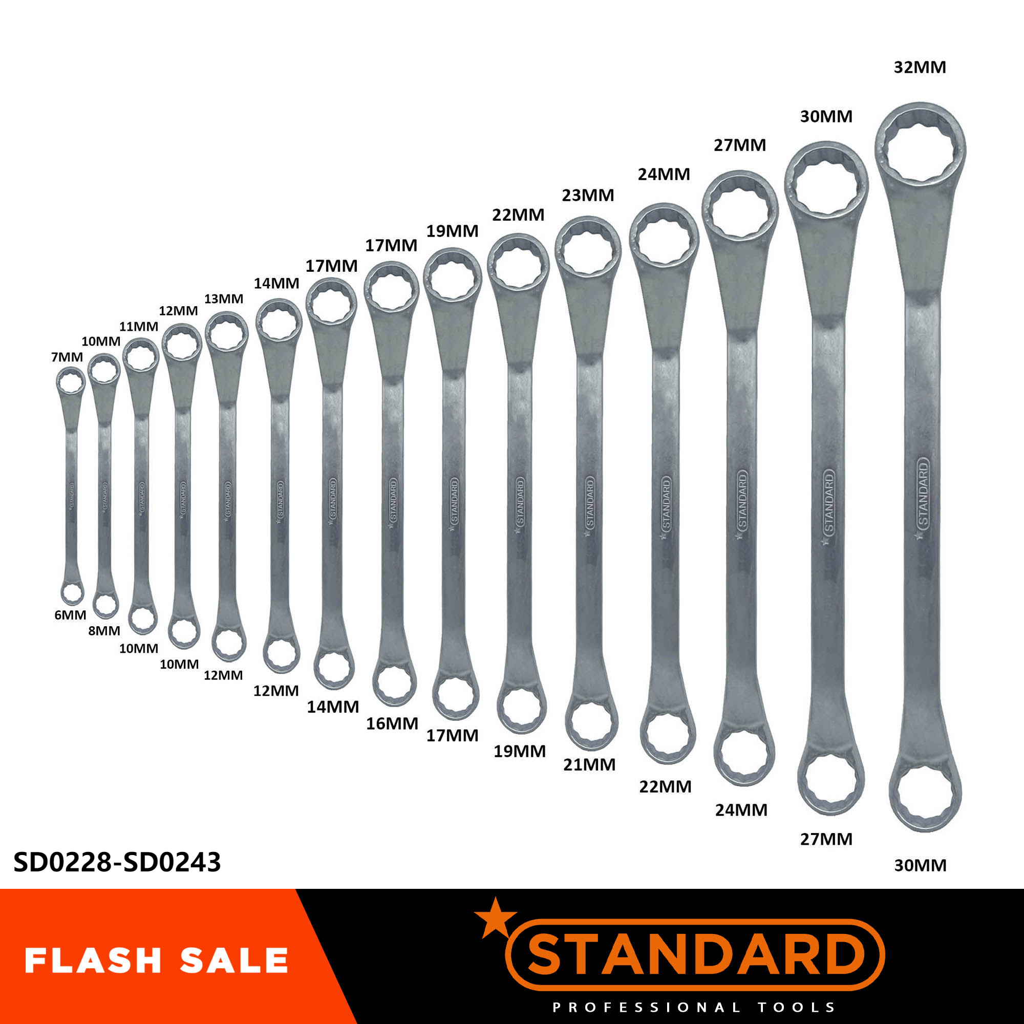 Standard® Box Wrench Ring End 75 Degree Offset Ring End Wrenches