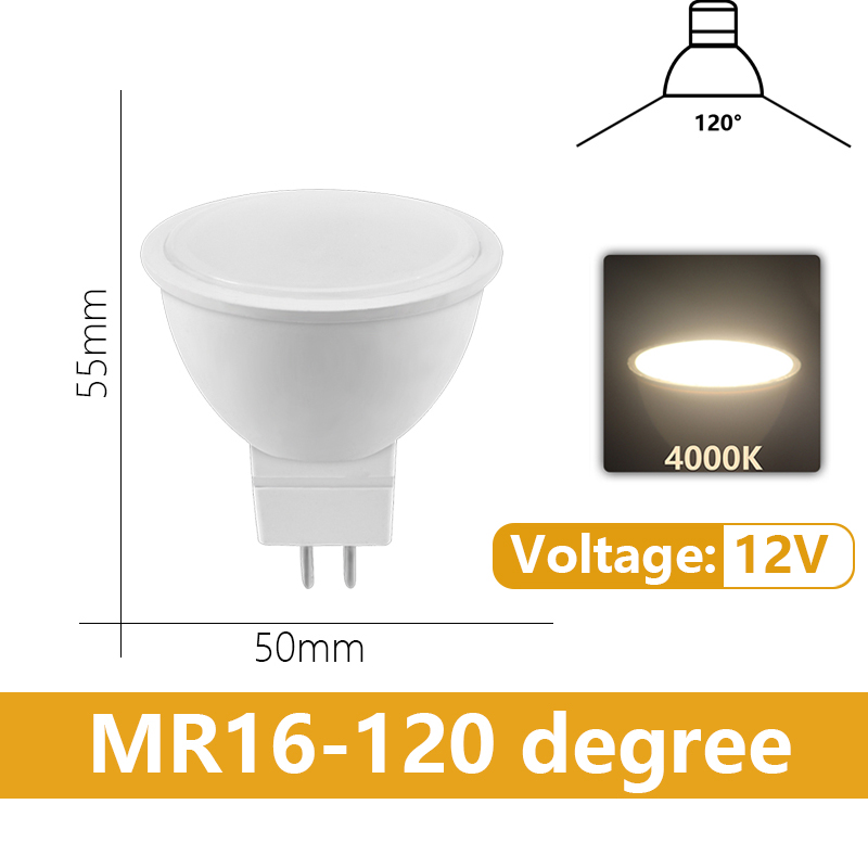 12PCS LED Spotlight MR16 GU5.3 low pressure 12V 3W 6W 7W Light Angle 120 degrees Warm White Day Light LED Light Lamp | Lazada PH