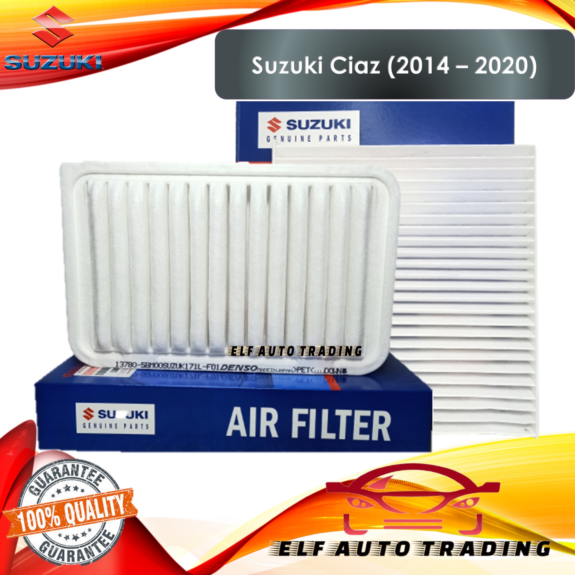 Combo Engine Air Filter and Cabin Filter for Suzuki Ciaz (2014 2020
