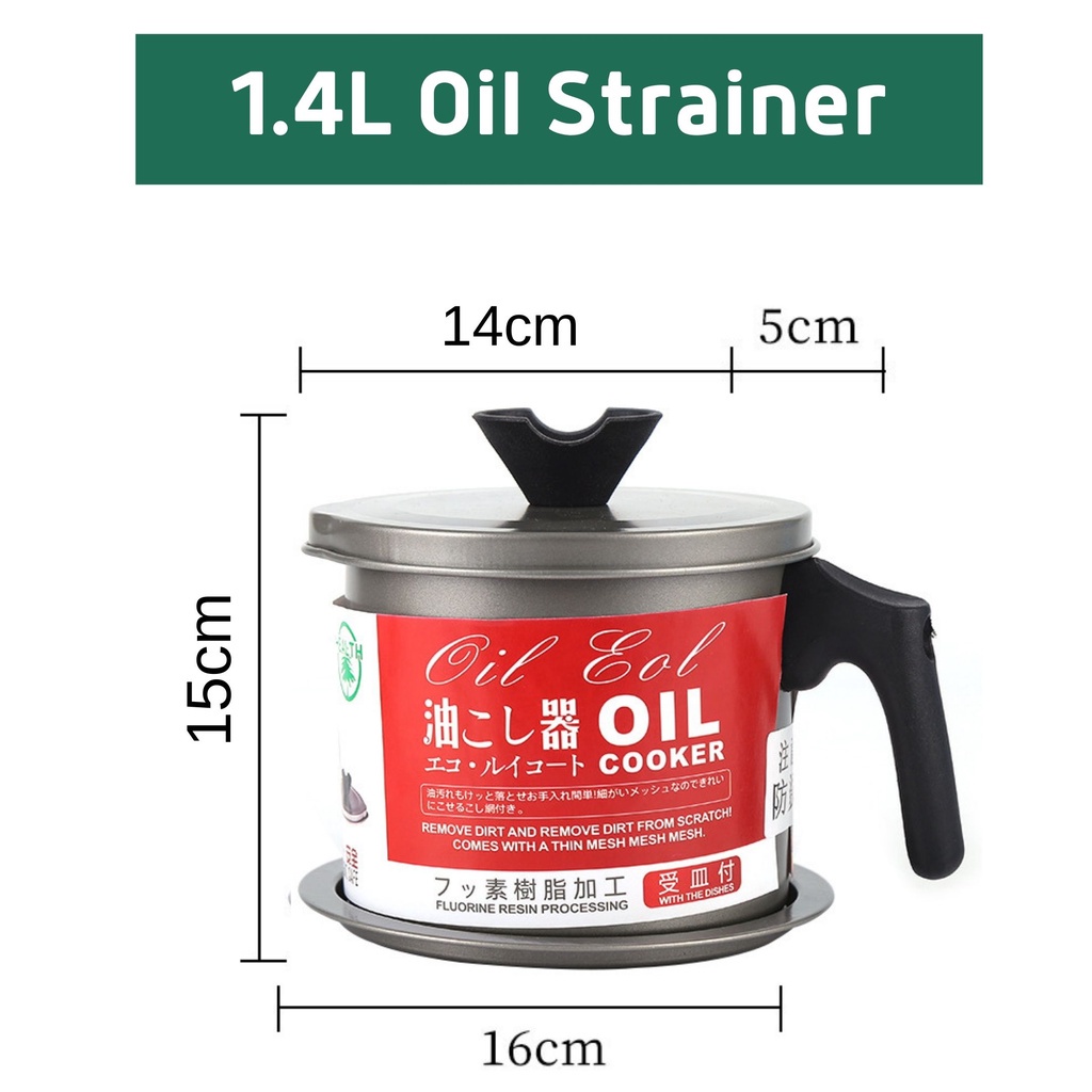 Oil Storage Grease Keeper, Grease Strainer Pot Grease Container with Mesh  Strainer Jumbo Grease Can Stainless 2.2L