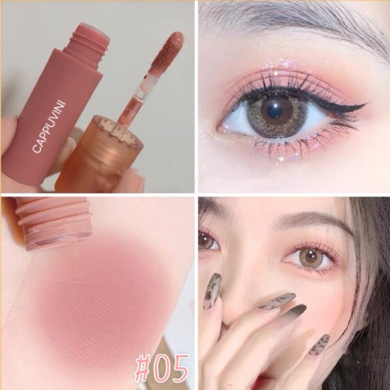 6 Colors Multifunction Matte Liquid Eyeshadow Vienna Rose Blush Milk Tea Blush Makeup Waterproof Long Lasting Glow Eye Shadow Cream Liquid Make Up Matte Eyeshadow Cosmetic