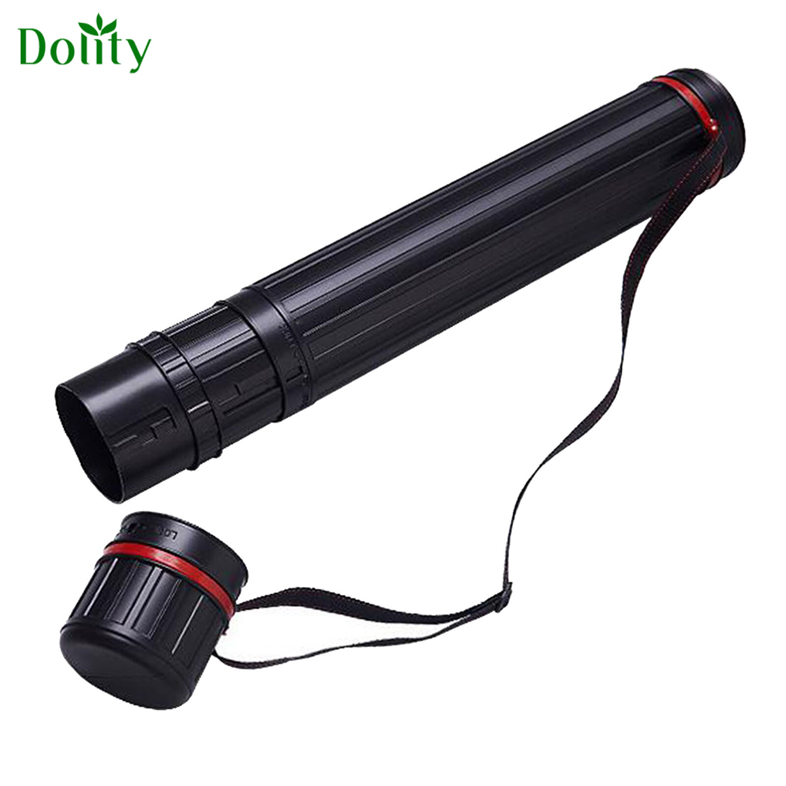 Dolity Drawing Tube Blueprint Case Telescoping Art Tube Large Plastic Black Storage Tube Expands