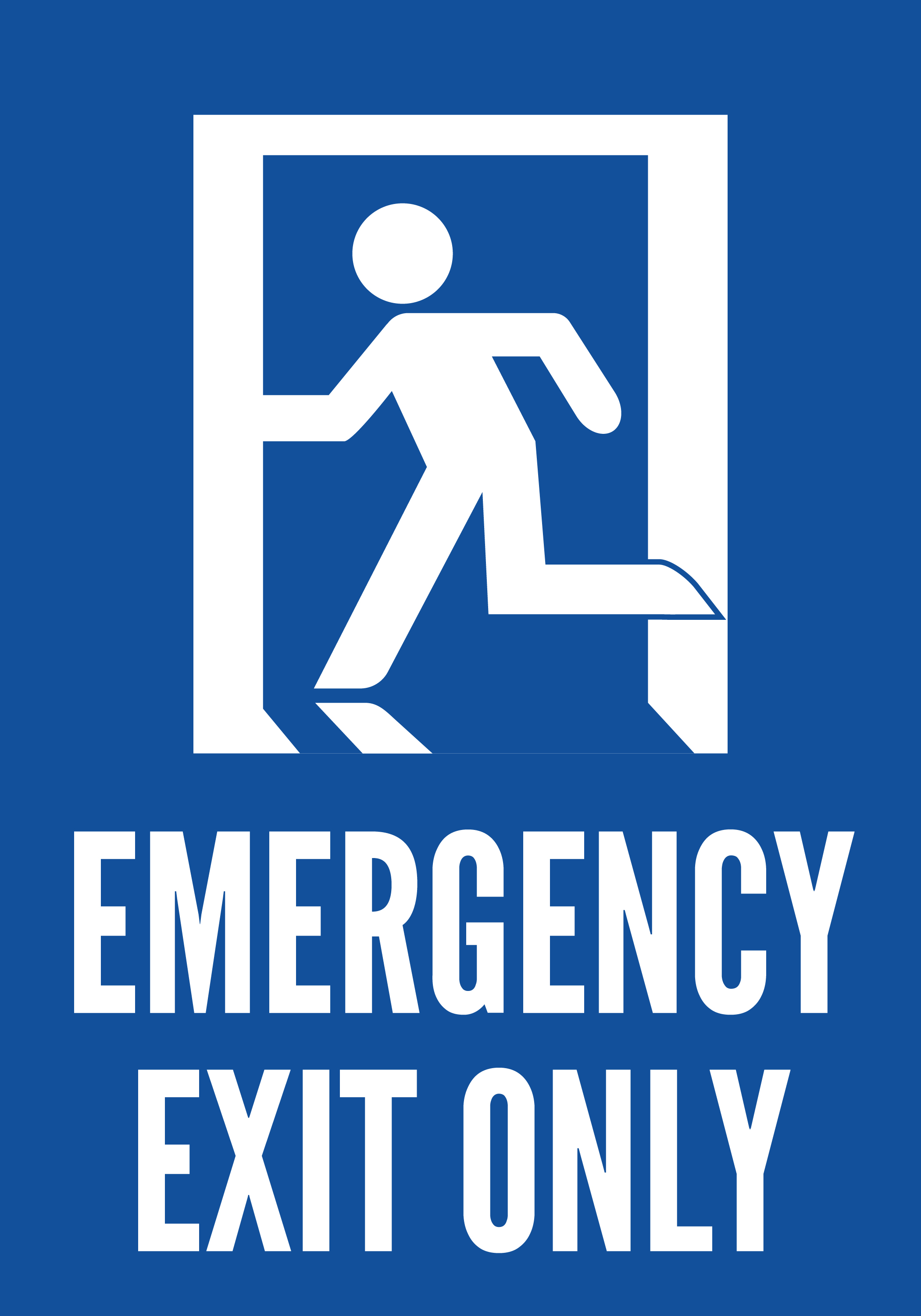 Emergency Exit Sign Emergency Exit Only Vinyl Sticker Size: 7"W x 10"H