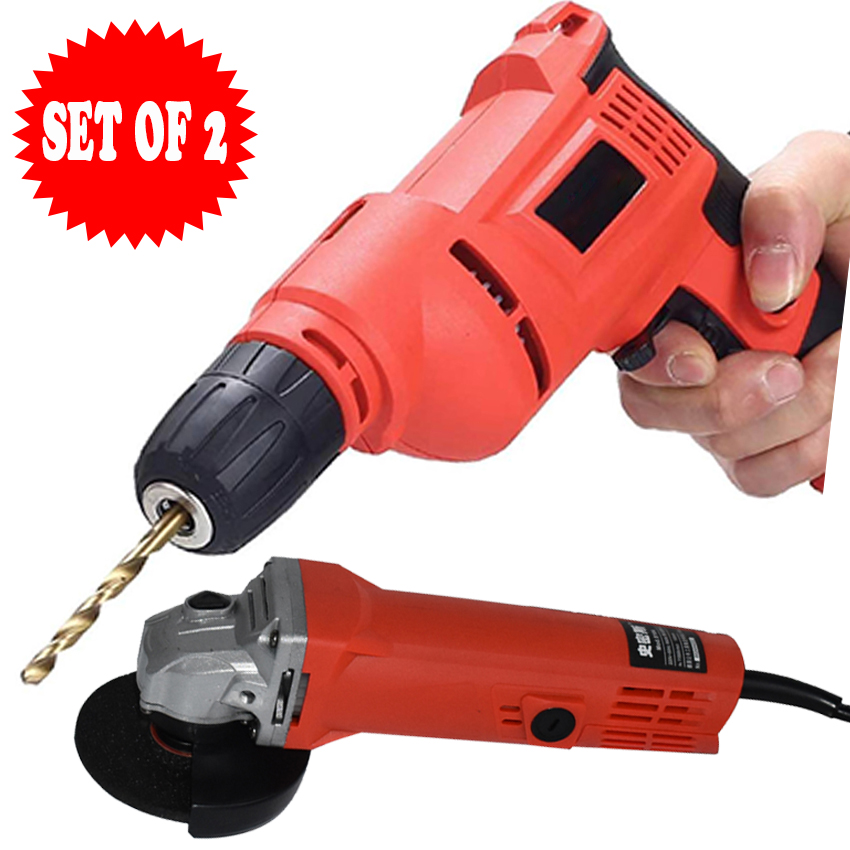 Set 0f 2 Drill Gun Drill Stepless Aluminum Machine Multifunctional