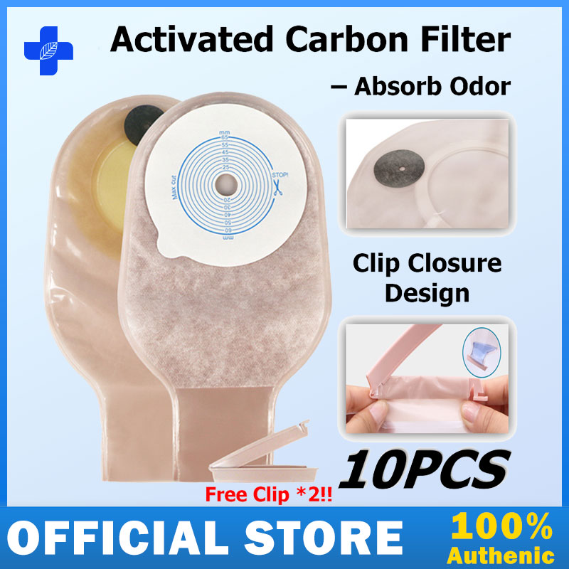 10PCS Colostomy Bag Clipon Leakproof Stoma Bag 45mm，55mm，57mm，60mm，65mm Antiodor Confidential