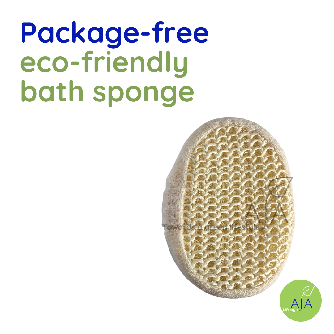 EcoFriendly Bath Sponge PackageFree, Recyclable and Biodegradable Cloth Wash Loofah, Natural