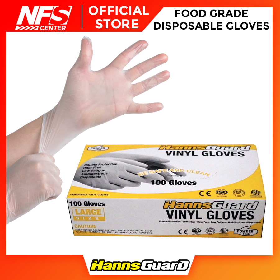 Hannsguard Vinyl ECO S Gloves 100pcs Powder free Food Grade