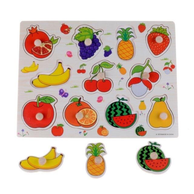 Mycollections Wooden Peg Puzzle Fruits and Vegetables Lazada PH
