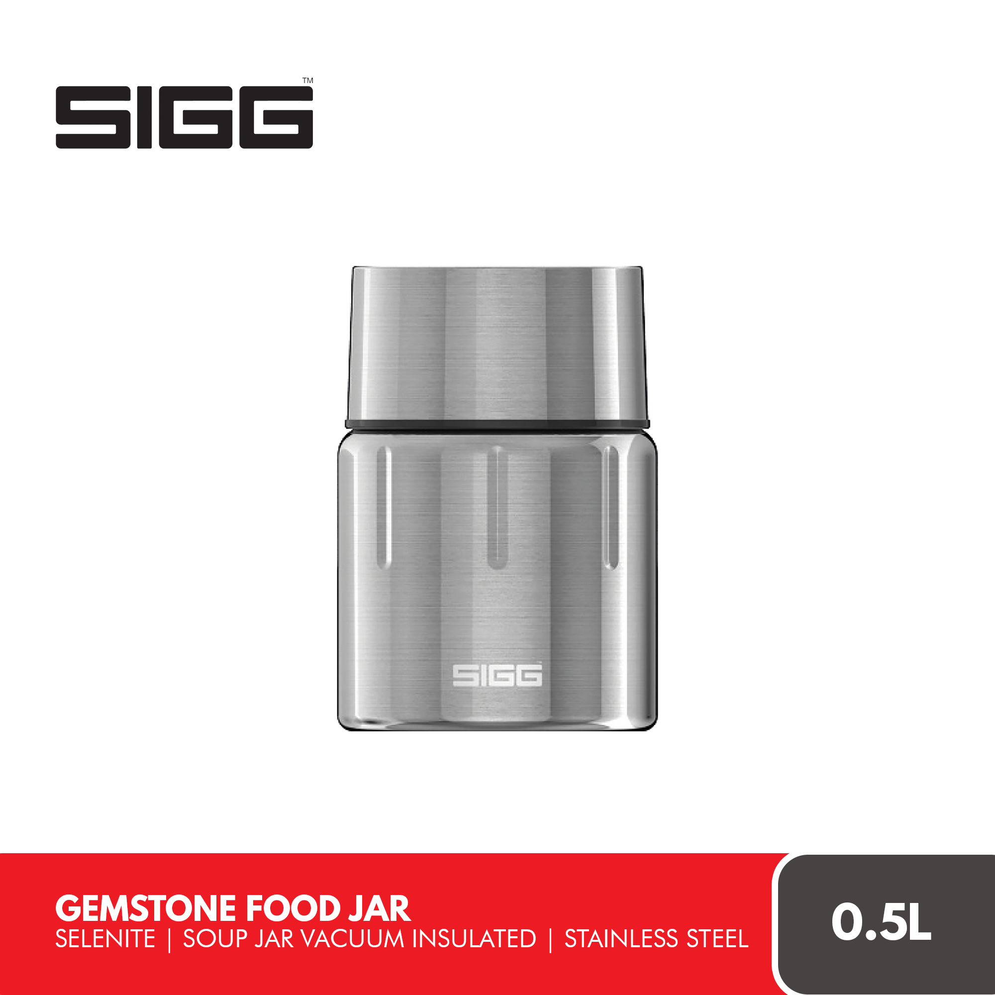 SIGG Gemstone Food Jar Selenite (Silver) Vacuum Insulated