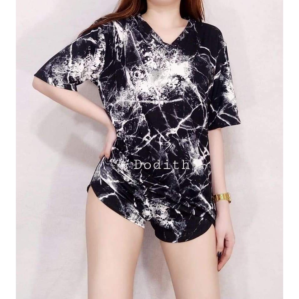 Tie Dye Terno Oversize Shirt with Short 