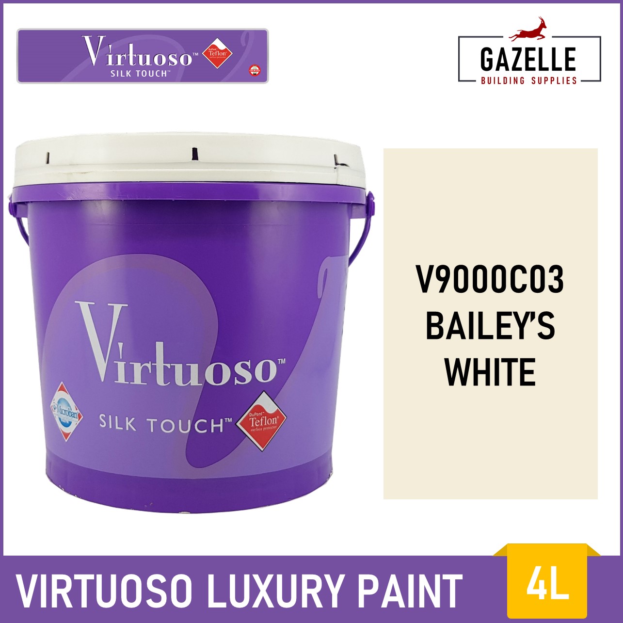 Boysen Virtuoso Odorless And Anti Bacterial Paint With Teflon Bailey S White 4l Lazada Ph