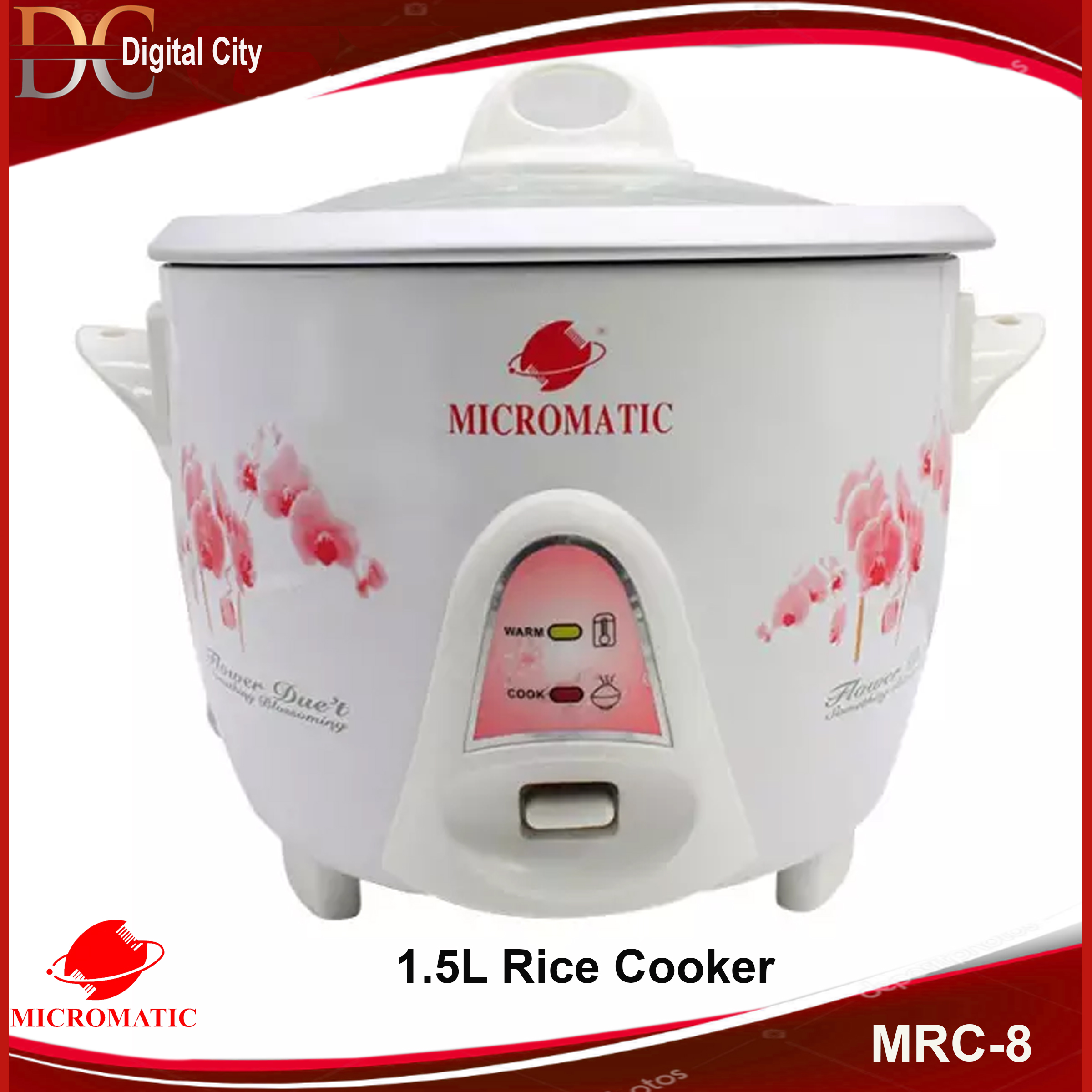 Micromatic MRC8 Rice Cooker 1.5L 620w Flower Design Lazada PH