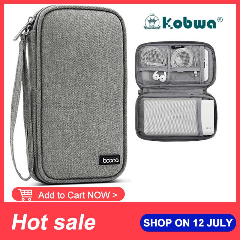 Kobwa Travel Portable Digital Cable Storage Bag For ROMOSSElectronics Accessories Carrying Case PouchGadget Organizer Bag - intl