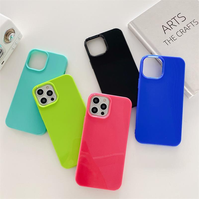 Fluorescent Jelly Solid Color Case For iPhone 11 iPhone 12 Pro Max 6S 6