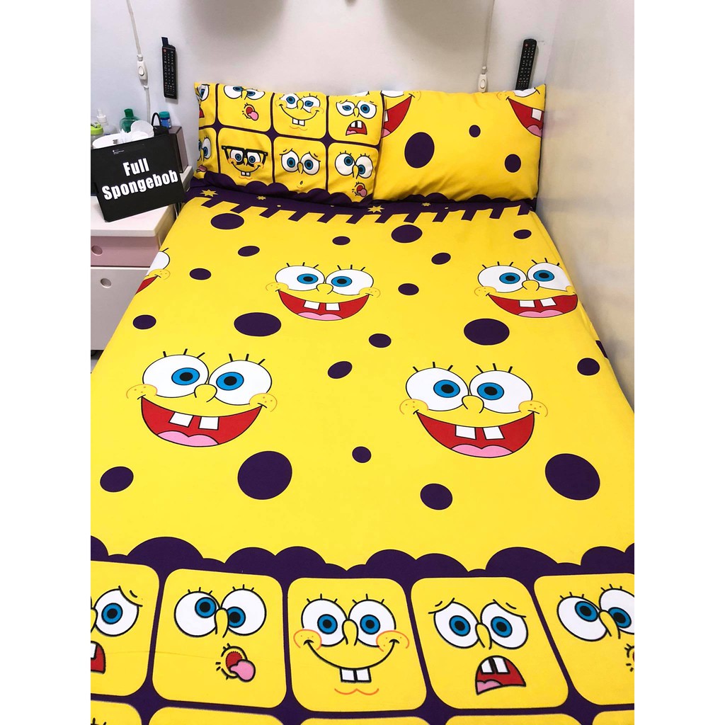 Full Spongebob Bedsheets 100 Premium Canadian Cotton Bedsheets 3 in 1