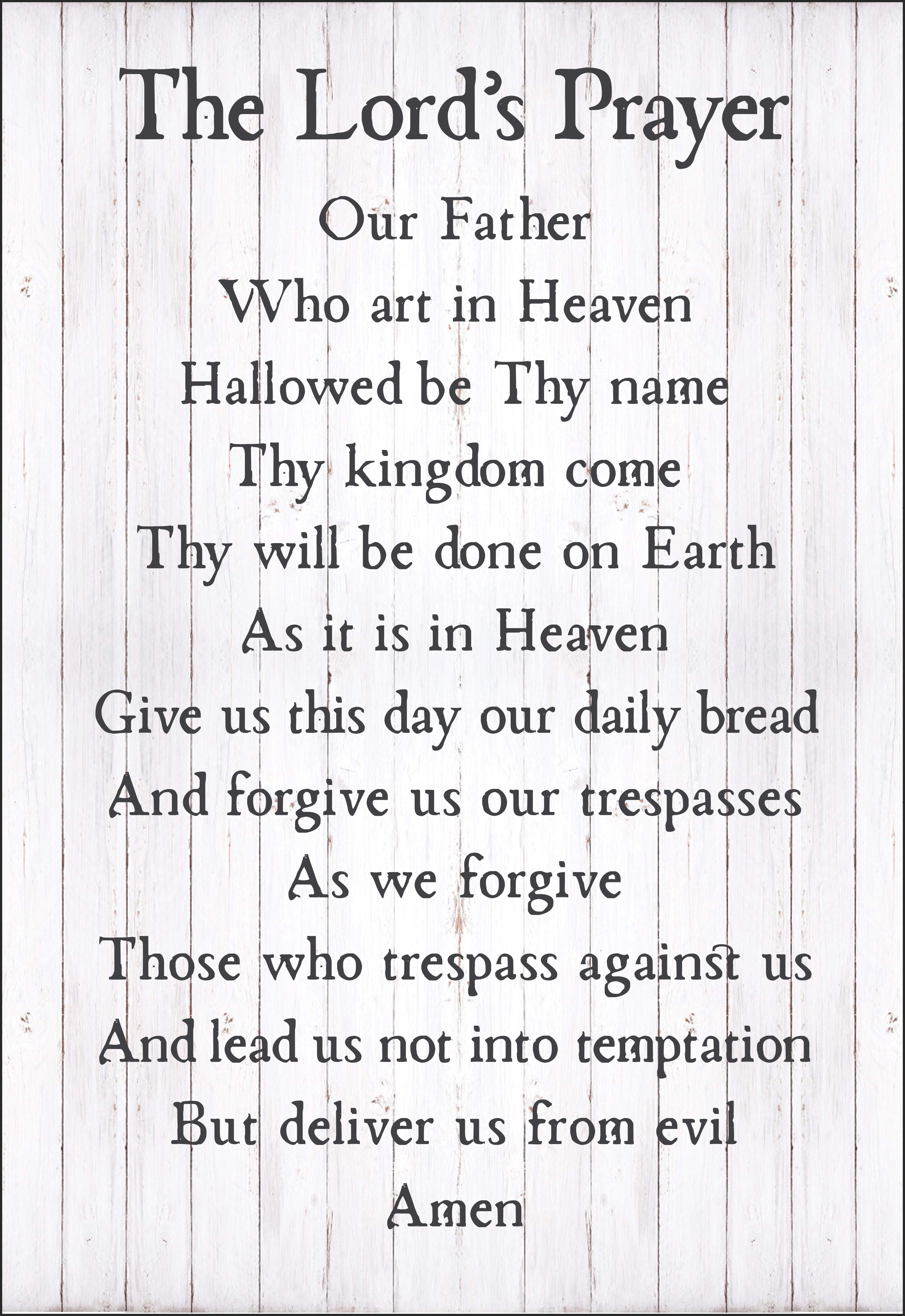 Lord's Prayer Our Father Rustic Retro Vintage Wood Wall Décor Sign 28cm ...