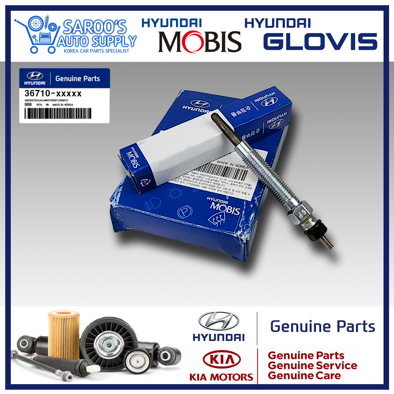 [Genuine] Glow Plug Set For Hyundai Grand Starex ,TCI Engine , 2007